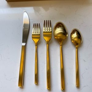 *Brand New* Pottery Barn Luna brushed gold flatware (5 full sets of flatware)